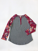 成人款 印花 女士尺码 美单M 全覆盖纯棉长袖 T恤春秋拼色个性