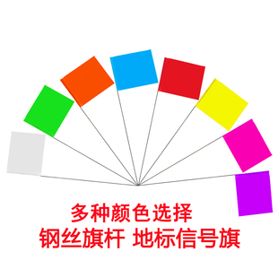 钢丝旗杆户外插地小红旗PVC彩旗地标旗工地标记信号旗小旗子定制