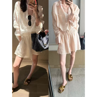 TOMORROW ANN-26夏上新苎麻翻领松弛感衬衫13038