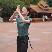 玉家人夏高端女国风新中式桑蚕丝花萝短款上衣真丝香云纱年轻版薄