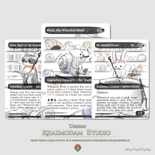 万智牌MTG自制卡牌EDH斑隆洛时空动物指挥官水墨平闪卡代牌代卡