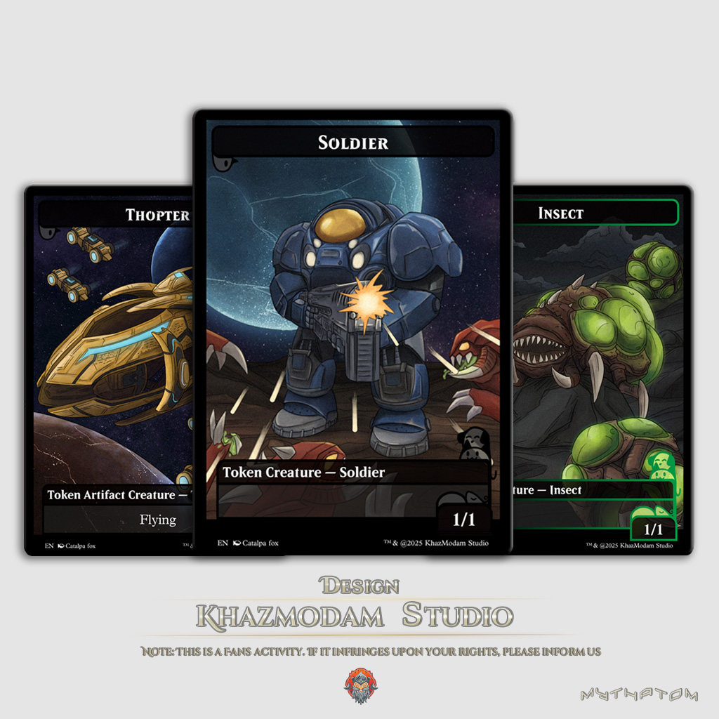 万智牌MTG星际争霸主题平闪卡代卡代牌套装卡牌游戏周边一套三张图片