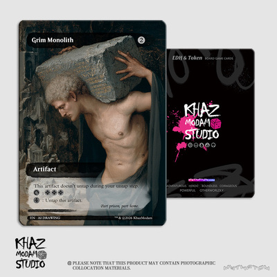 万智牌自制Token莫奈画风 灰黑巨石(Grim Monolith)技能卡牌现货