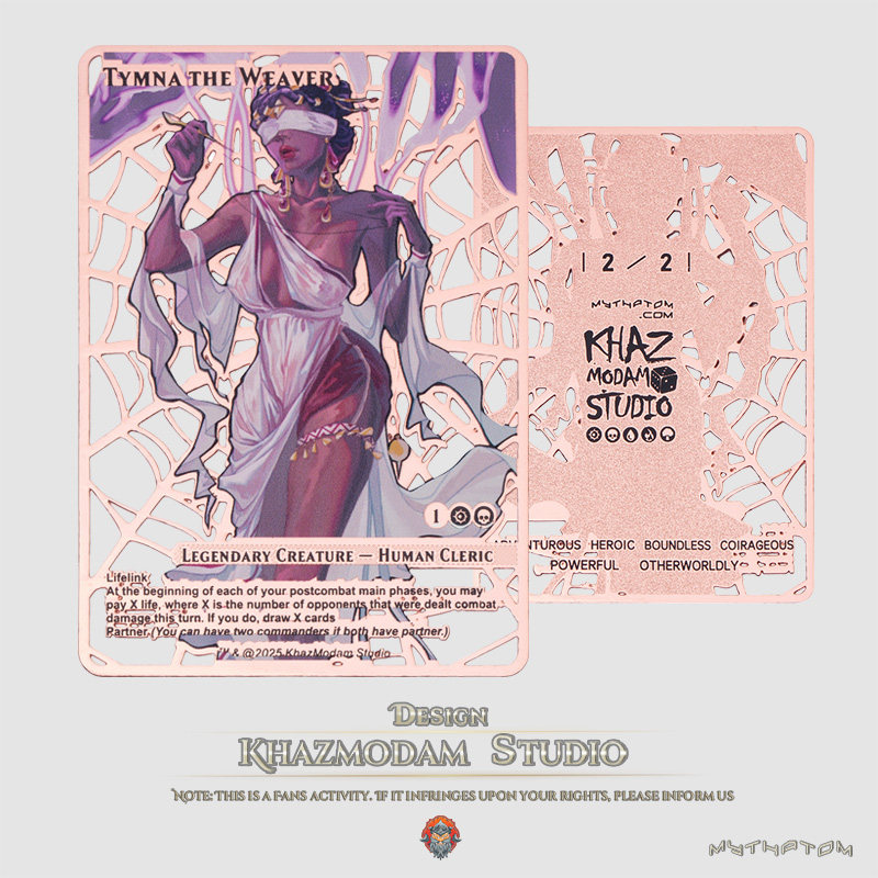 万智牌MTG织命使堤谟娜(Tymna the Weaver)指挥官EDH锌合金代卡图片