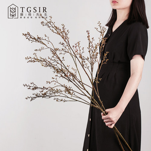 小豆枝仿真花摆件高枝餐桌花艺