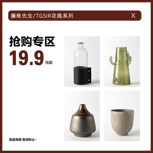 玻璃陶瓷摆件插花瓶限量优惠