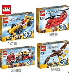 乐高LEGO 创意3合1系列31002 31003 31004 31005玩具拼插积木拼接