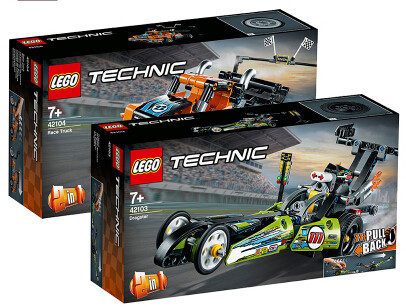乐高lego 科技42103亮绿改装赛车42104亮橙高速赛车拼装智力玩具