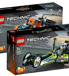 乐高LEGO 科技42103亮绿改装赛车42104亮橙高速赛车拼装智力玩具