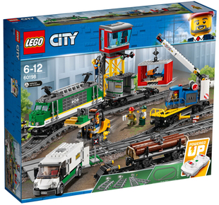 乐高LEGO 城市系列 60198货运火车 蓝牙遥控电动玩具2018款智力