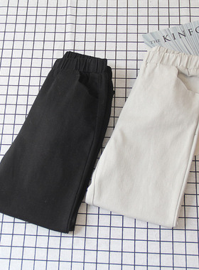 18秋韩国annica story艾尼卡纯棉休闲长裤儿童铅笔裤女童an39076