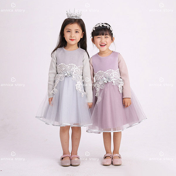18冬annica story艾尼卡加厚气质连衣裙女童公主裙背心裙an85180