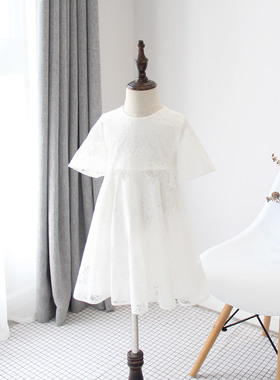 夏款 韩国童装纯棉蕾丝公主裙女童短袖连衣裙 31233