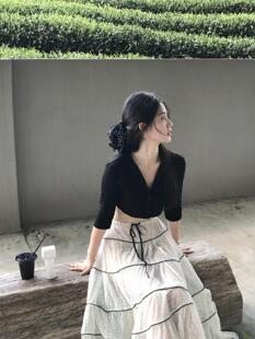 甜美法式浪漫显瘦蕾丝拼接半身裙新款压褶高腰重工垂感长裙拼接裙