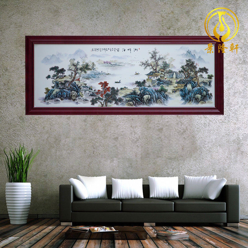 仿古雕刻陶瓷装饰 陶瓷瓷板画 墙壁画中堂画 景德镇半手绘国画