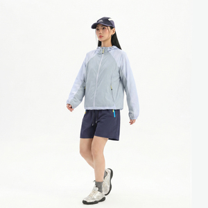 户外运动风轻薄透气防晒服女夏季时尚连帽UPF50+机能风防晒衣外套