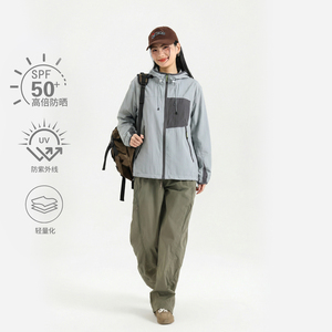 夏季运动风防晒服男女小众设计感外户外轻薄透气宽松防紫外线套潮