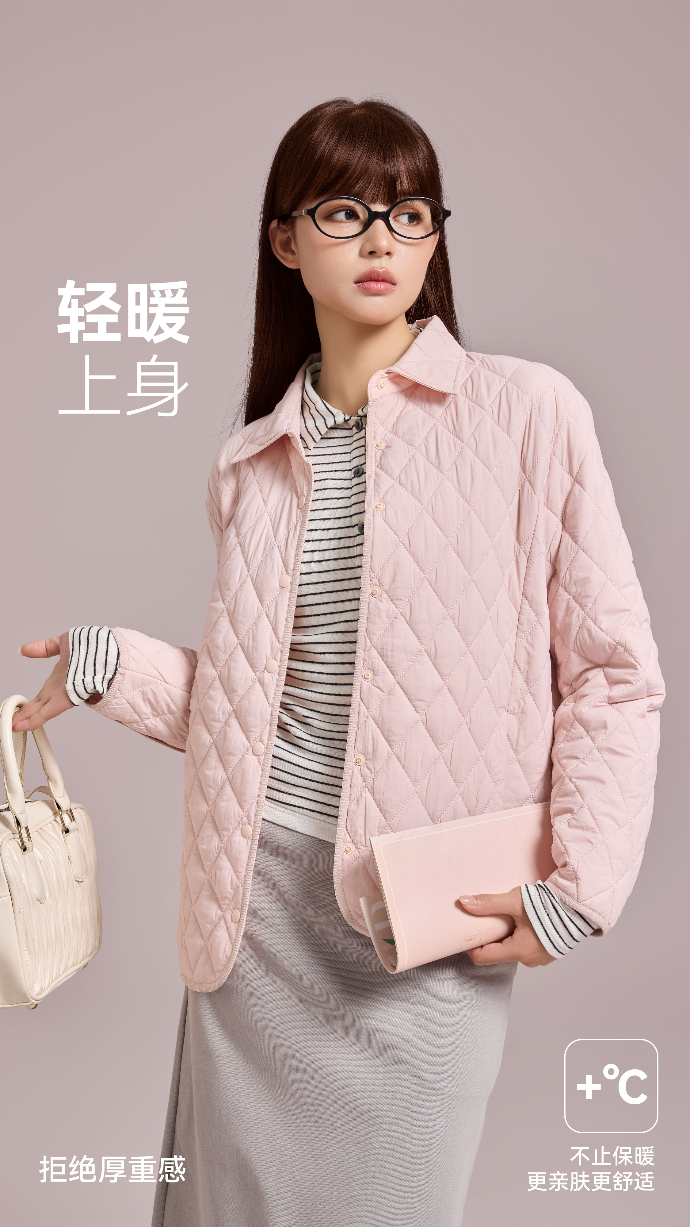7386秋冬新款轻薄菱形格羊毛女短款马甲宽松休闲百搭羊毛长袖外套