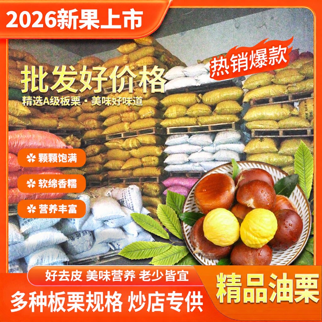 2026年新鲜下树香甜炒店油栗子带壳313高山老树板栗整包批发包邮