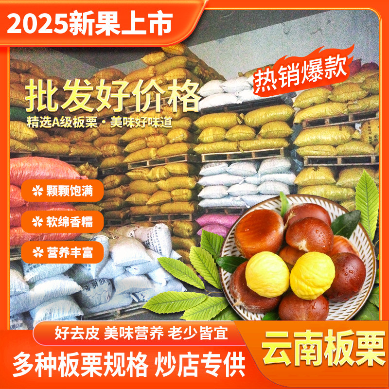2025年新鲜下树香甜炒店油栗子带壳313高山老树板栗整包批发包邮