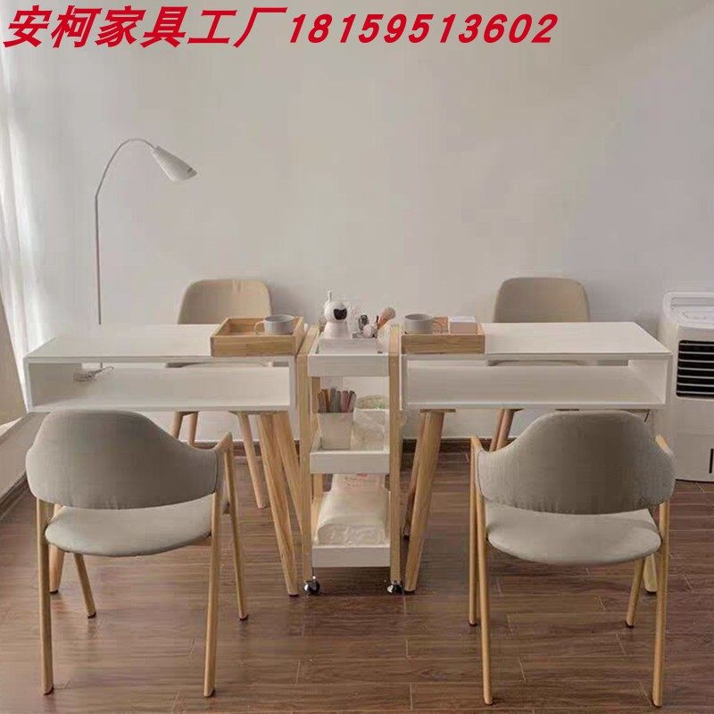 网红日式美甲白色实木中式特价