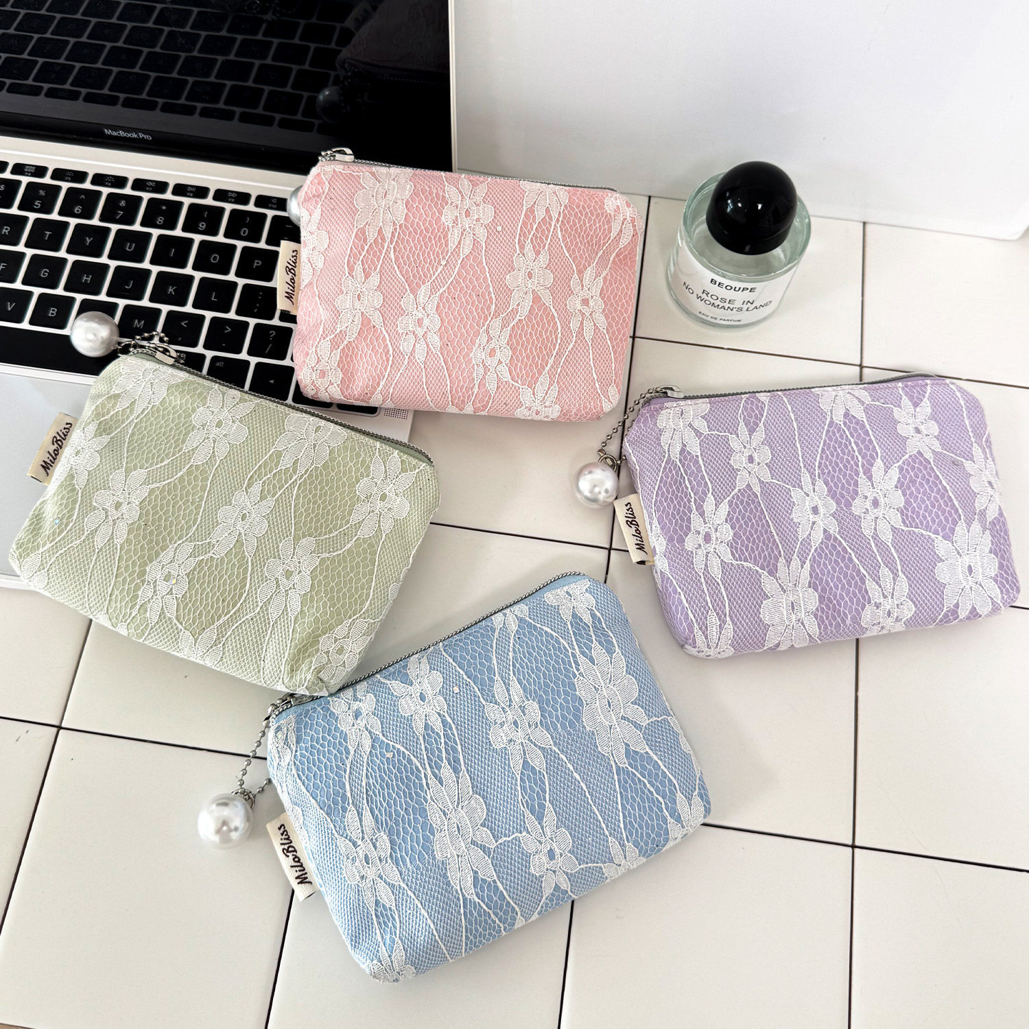 韩系提花蕾丝零钱包小清新高颜值女化妆包可爱多用途收纳包