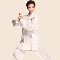 韻武堂繡花太極服女真絲綢彈力