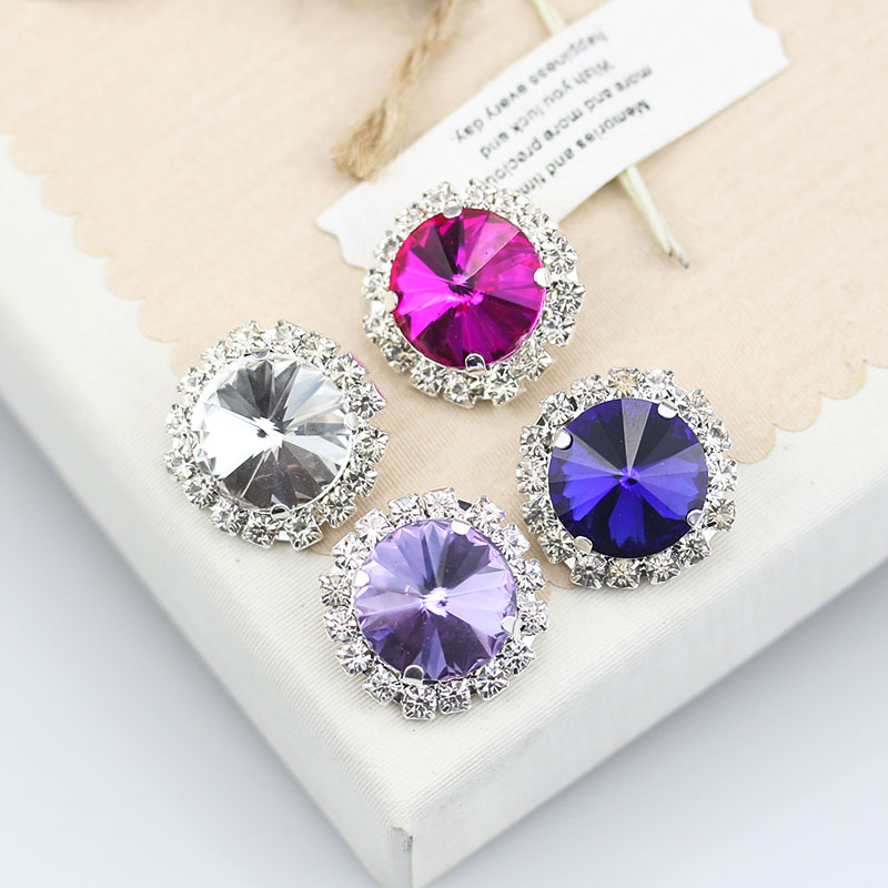 23MM高档玻璃水晶纽扣羊绒