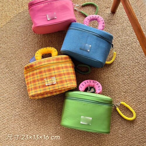 可爱撞色化妆包大容量女便携网红2024新款小红书化妆品收纳包