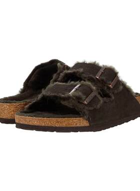 代购Birkenstock女士拖鞋透气吸汗轻便缓震羊剪绒内里麂皮鞋面