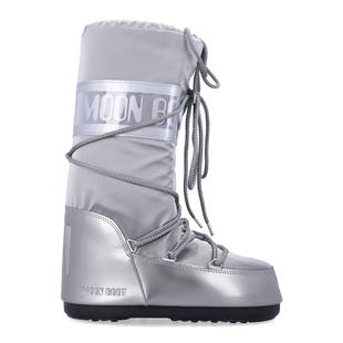 代购 BOOT女士雪地靴防水防滑保暖透气内衬系带抽绳设计银色 MOON