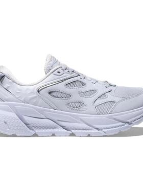 代购Hoka OneOne男士跑步鞋透气减震舒适耐磨白色网面厚底轻质