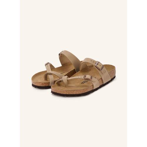 海外代购Birkenstock女士一字拖防滑定型鞋床平底杏头日常休闲