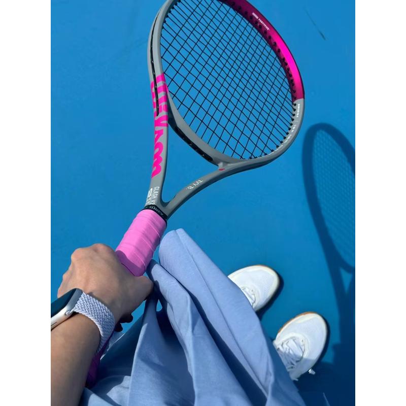 正品代购 WILSON clash100定制款刻字比赛训练专用网球拍霓虹粉灰