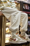 204-K1864-P45卫裤男简约拼接休闲裤子男薄款日系宽松束脚运动裤，男装休闲裤，星座204