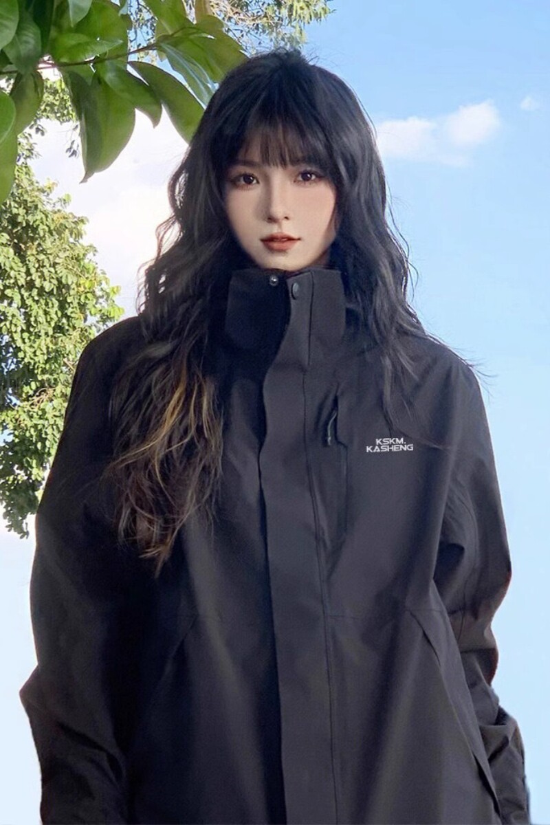 204-JK8100-P60黑色登山服冲锋衣男款外套薄款美式三合一防风户外,男装夹克,星座204
