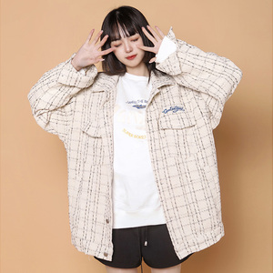204-JK67-P45中性蓝墙小香风薄款外套ins原宿港风女外穿大码春秋