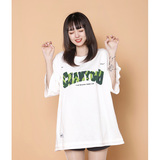 204-T62-P30中性蓝墙美式毛巾刺绣短袖T恤女生ins圆领假两件半袖，女装T恤，星座204