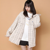 204-JK67-P45中性蓝墙小香风薄款外套ins原宿港风女外穿大码春秋，女装短外套，星座204