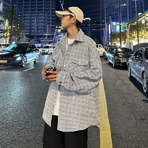 204-jk54-P55美式复古高街小香风外套男春秋款潮牌高级感小众夹克图片