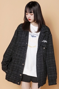 204-JK67-P45中性蓝墙小香风薄款外套女潮ins原宿港风春季高级图片