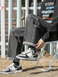 204-K251-P50水洗哈伦牛仔裤男春秋新款日系复古宽松直筒休闲阔腿，男装牛仔裤，星座204