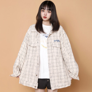 204-JK67-P45中性蓝墙小香风薄款外套ins原宿港风女外穿大码春秋