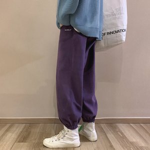 204-K27-P45松紧 卫裤摇粒绒束脚棉裤男宽松BF街舞运动裤松紧卫裤图片