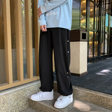 204-K42-P45港风字母纽扣工装裤宽松潮男潮直筒运动休闲裤ins，男装休闲裤，星座204