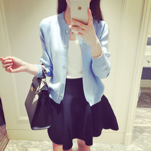 宽松上衣打底针织开衫 春装 毛衣外套韩版 女短款 春秋外搭潮 2020新款