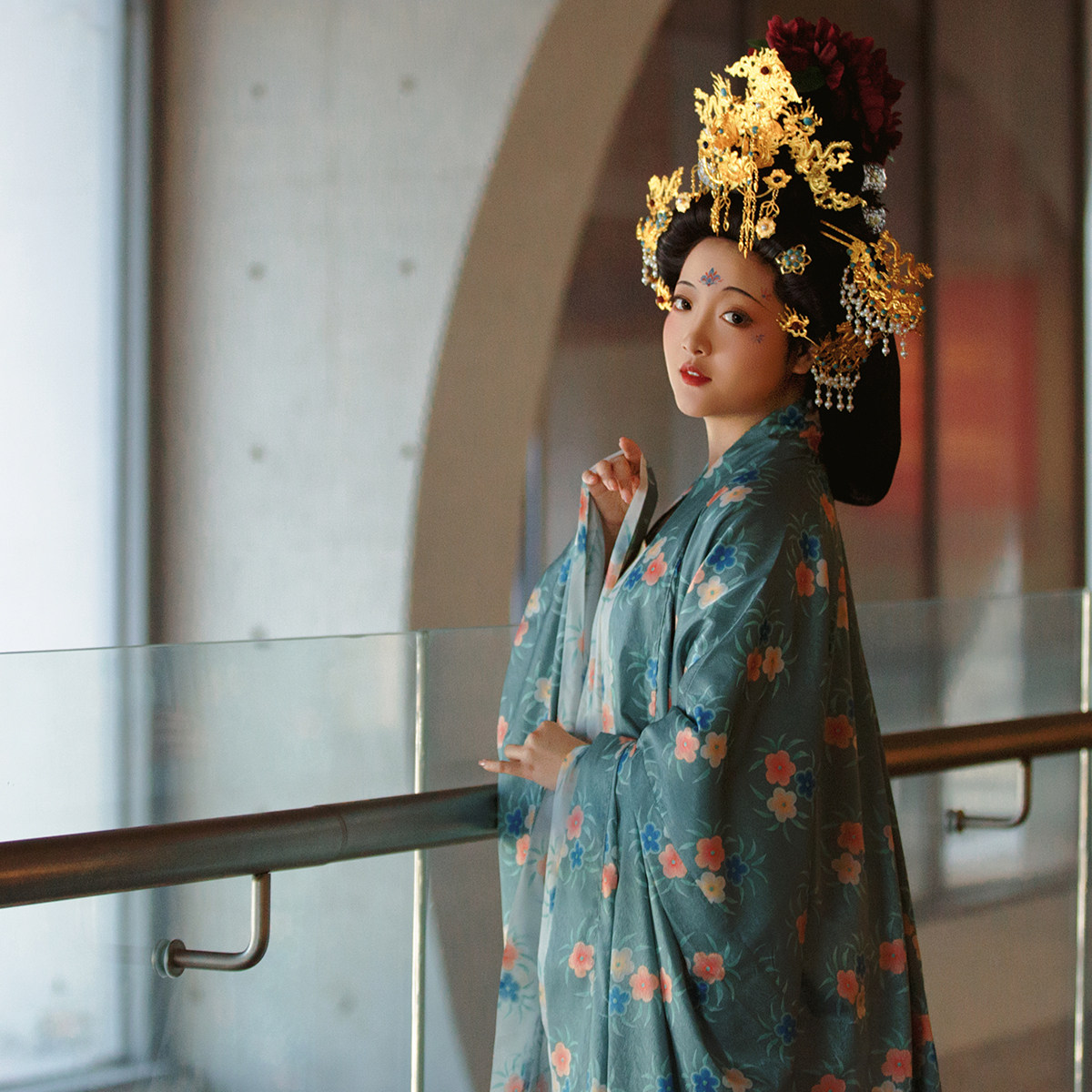 【供养人 施珊】京渝堂唐本俑汤圆姐姐大码汉服 大袖抹胸裙三件套