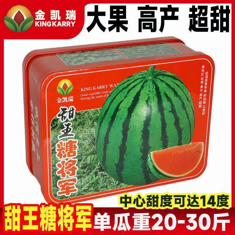 金凯瑞糖将军麒麟西瓜薄皮大果西瓜种子西瓜子罐装冰糖抗重茬正品