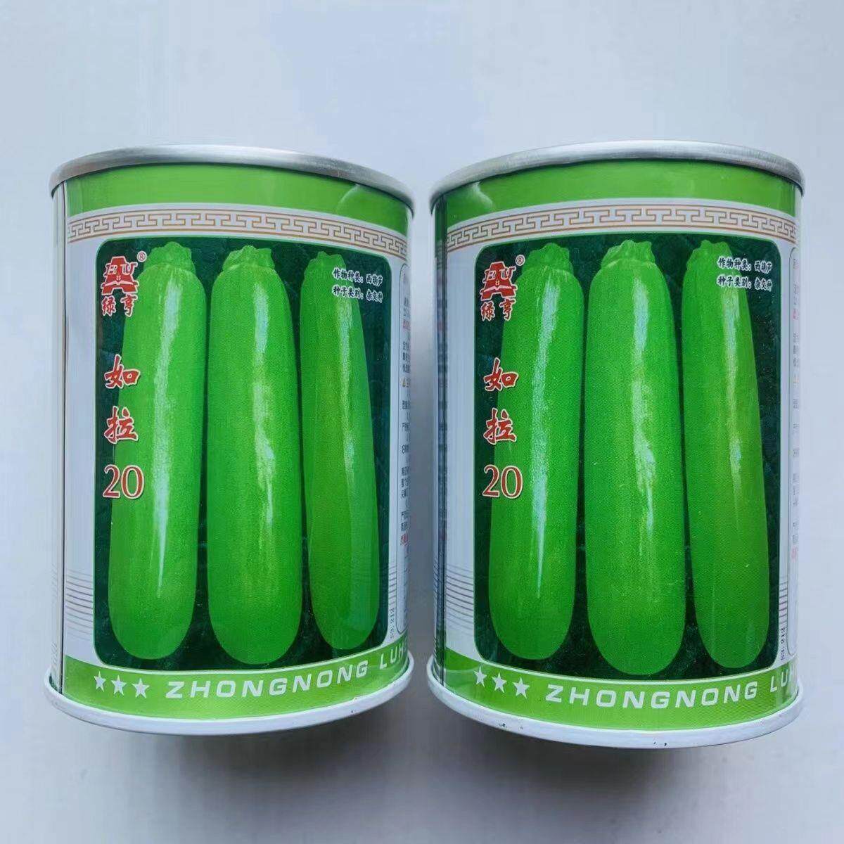 如拉20西葫芦种子中早熟翠绿油绿长棒形耐低温越冬冬春罐装500粒