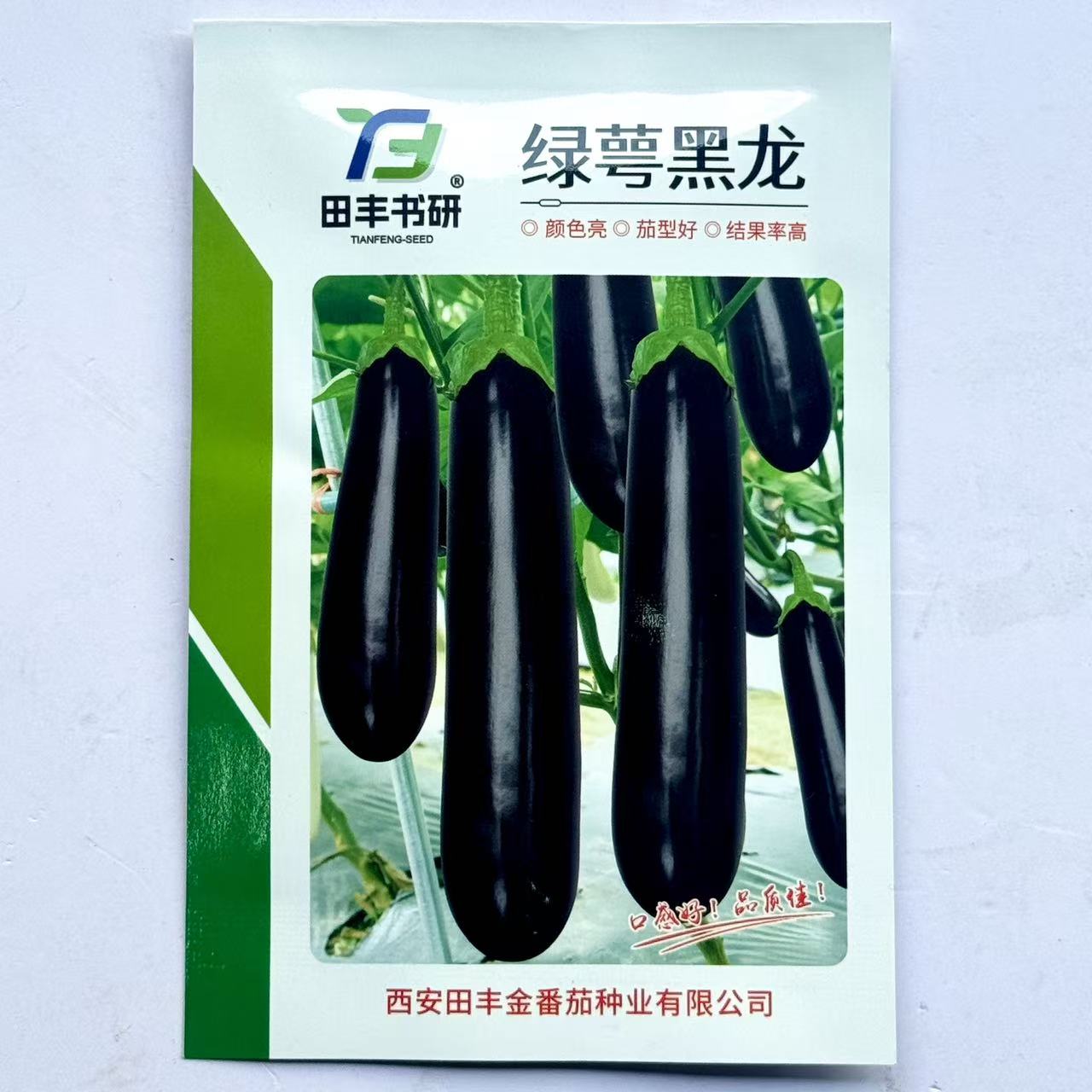绿萼黑龙黑棒茄种子果实油黑发亮结果率高口感绵软高产抗病黑长茄